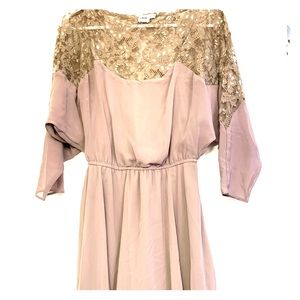 Grey Lace-accented Dress